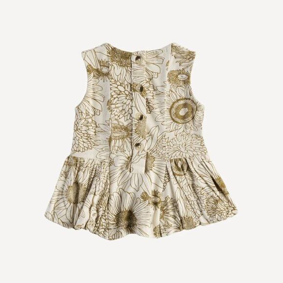 NWT Kate Quinn Fennel Sunflower Sleeveless Bubble Ballerina Top Bamboo 6-12m - Picture 3 of 3